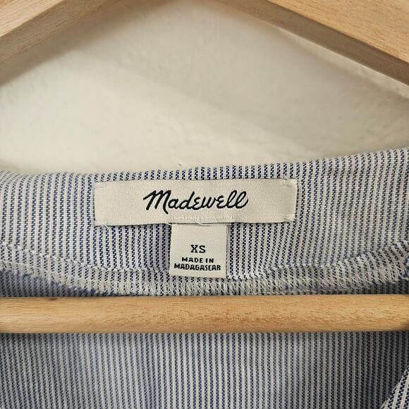 MADEWELL Veranda Bell Sleeve Striped Top Blue White Size XS - Picture 7 of 9